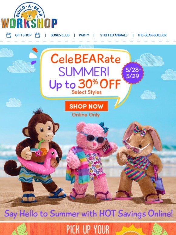 Build-A-Bear: Set SALE Into Summer With Up To 30% Off! | Milled