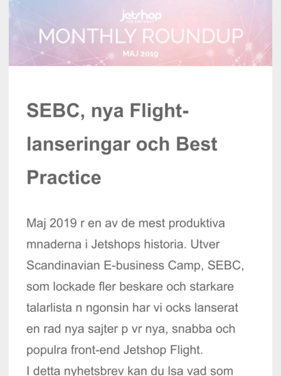Jetshop Newsletter – Maj 2019