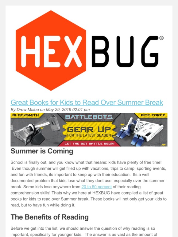 Great Books for Kids to Read Over Summer Break