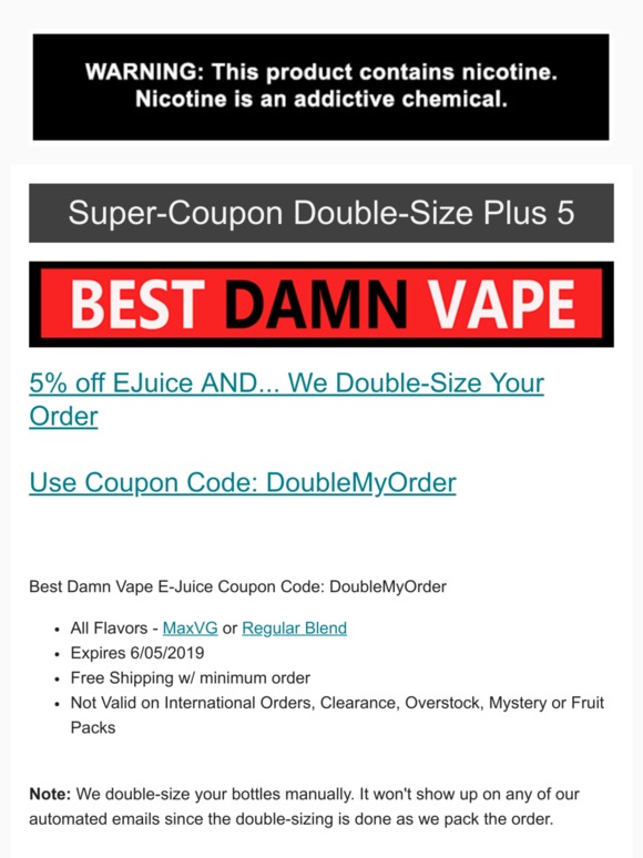 E Juice Overstock - Latest Emails, Sales & Deals