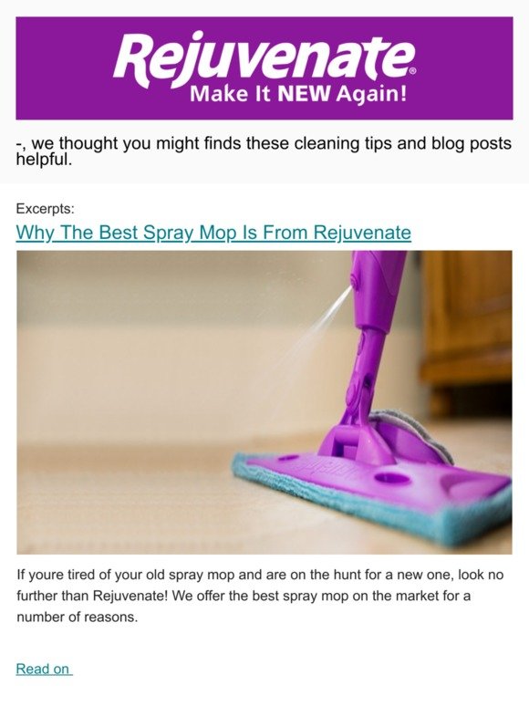Rejuvenate Products Cleaning Tips 05/31/2019
