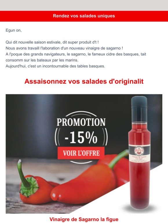 Vinaigre de Sagarno à la figue // recette : Aiguillettes, pêches, et sa sauce Sagarno