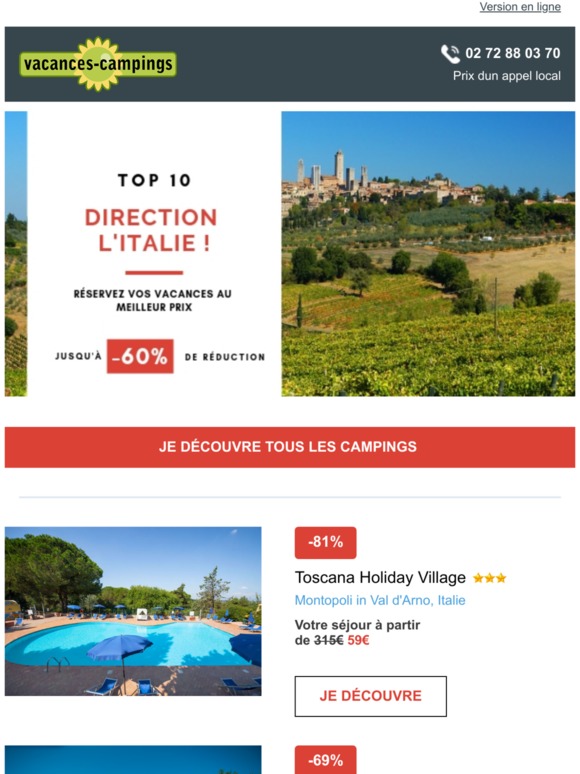 Vacances Campings Découvrez notre Top 10 des campings en Italie ! ⭐