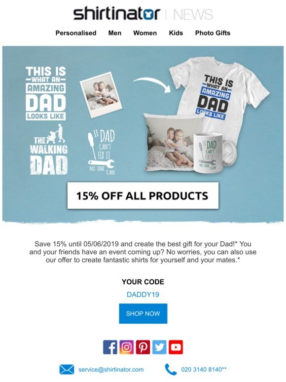 Create the best gift for Dad and save 15%