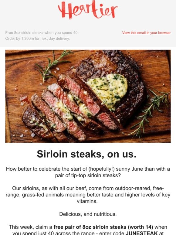 Start June with summery sirloin steaks