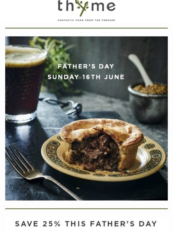 Save 25% on Father's Day lunch