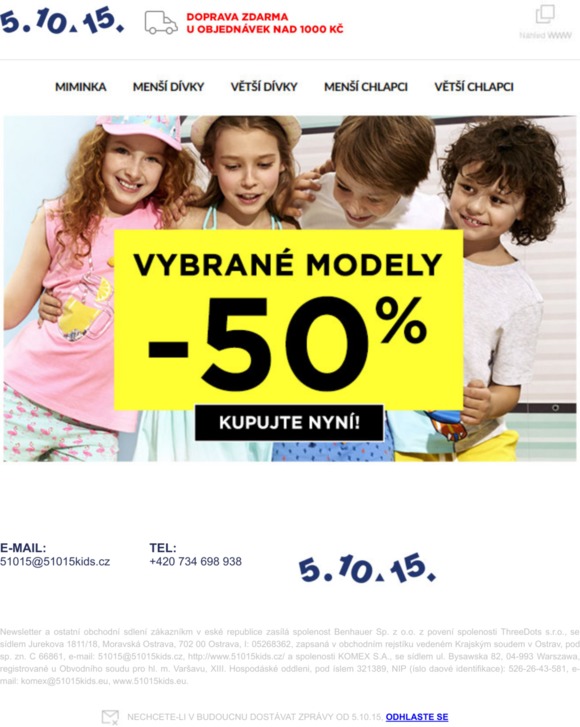★ Akce trvá! Celá kolekce -40% ★ Vybrané  modely -50%!