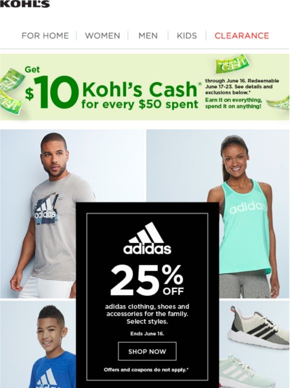Kohl's: Love adidas? Save 25% + get 