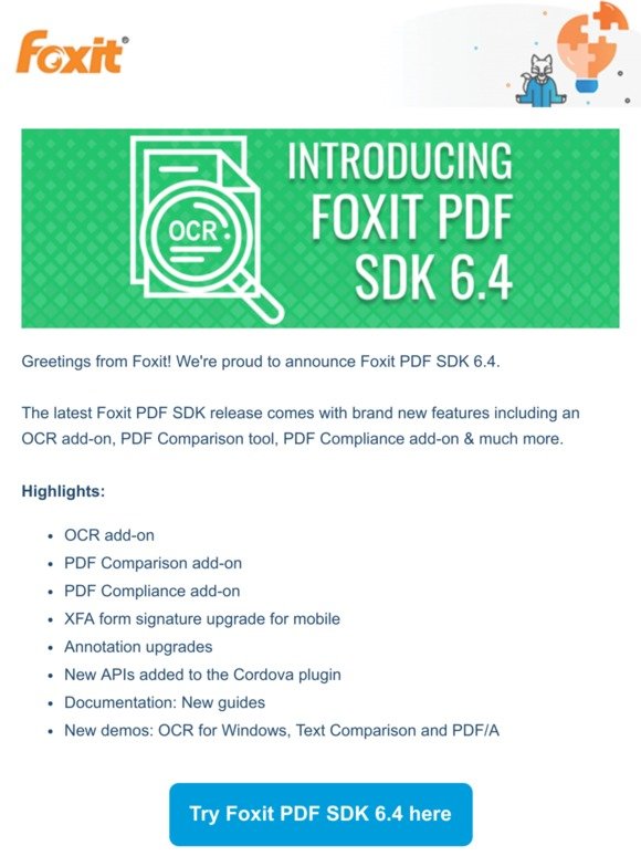 JUST RELEASED: Foxit PDF SDK 6.4