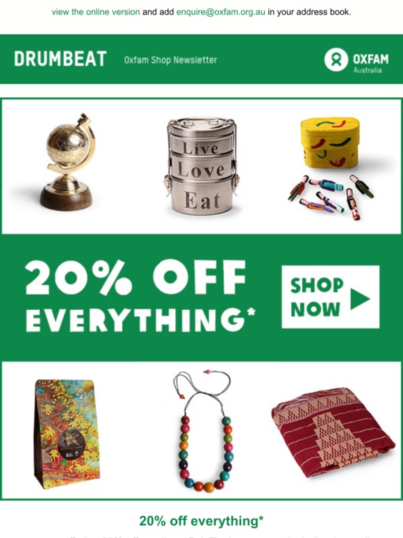 20% off everything! Our favourites and hot deals.