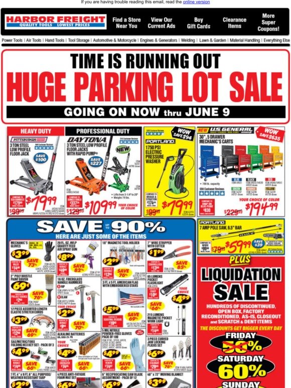 Harbor Freight Tools Don't Miss Out • Huge Parking Lot Sale Going on
