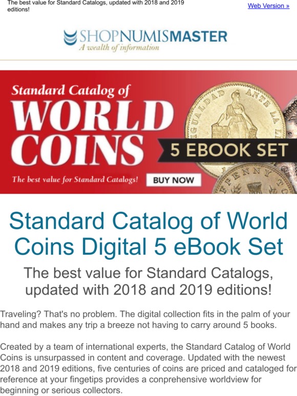 FIVE centuries of coins priced and cataloged in convenient downloads!