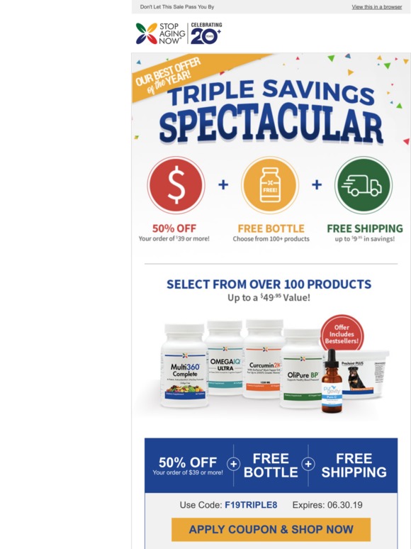 Stop Aging Now It's Back! 50 OFF + FREE Bottle + FREE Shipping Milled