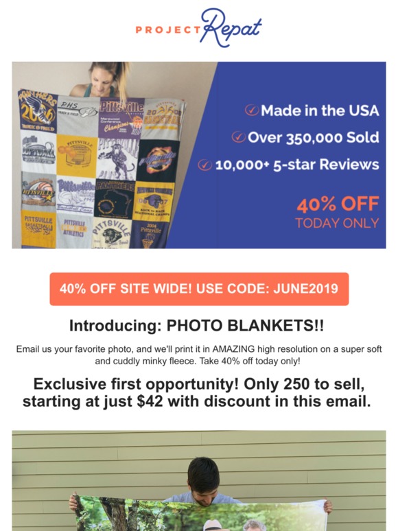 Project Repat [40 Off SITE WIDE!] BRAND NEW photo blankets! Milled