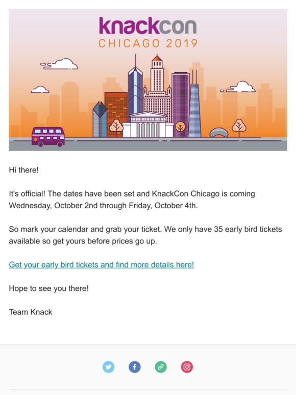 It’s official, KnackCon Chicago coming Oct 2nd - Oct 4th!