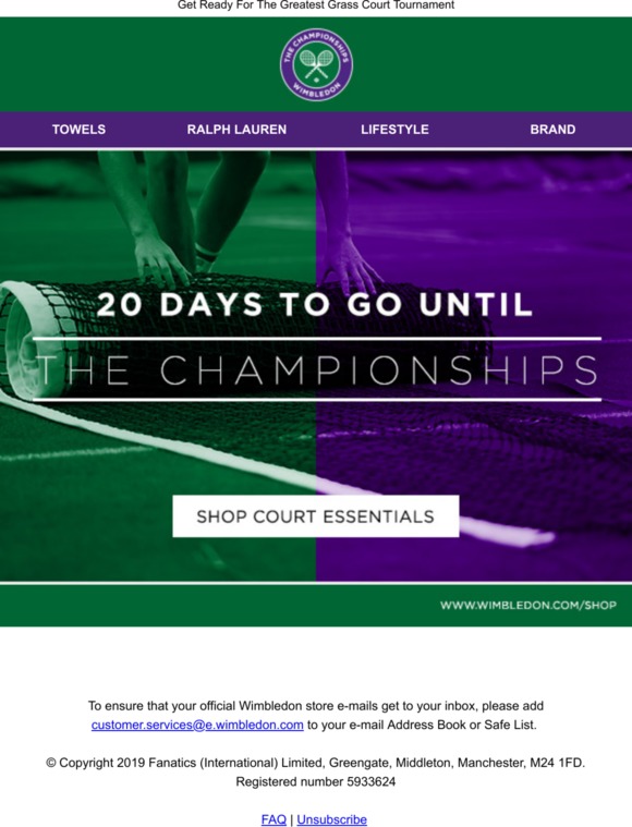20 Days To Go Until The Championships | Shop Wimbledon Essentials