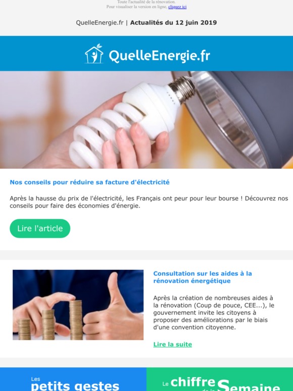 Economies d'Énergie  - Aides à la rénovation - Hausse de l'électricité
