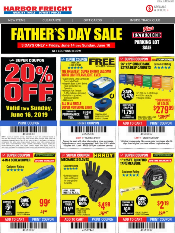 Harbor Freight Tools Father's Day Sale & Extended Parking Lot Sale! 🚨