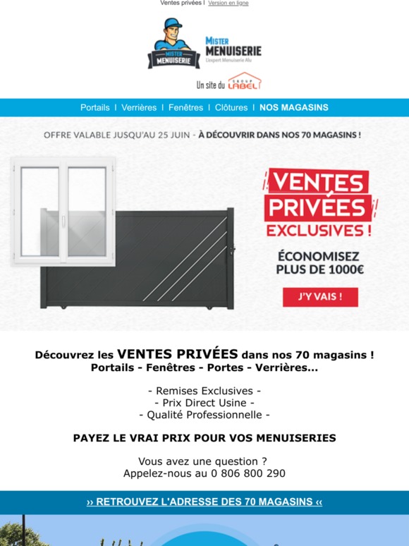 Ventes privées Menuiserie, Économisez plus de 1000€* sur vos travaux