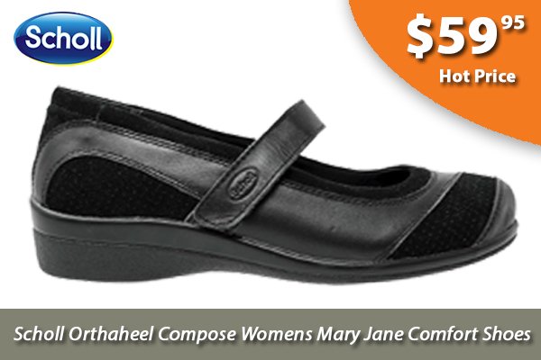 Brand New Scholl Orthaheel Compose Womens Supportive Mary Jane Comfort Shoes