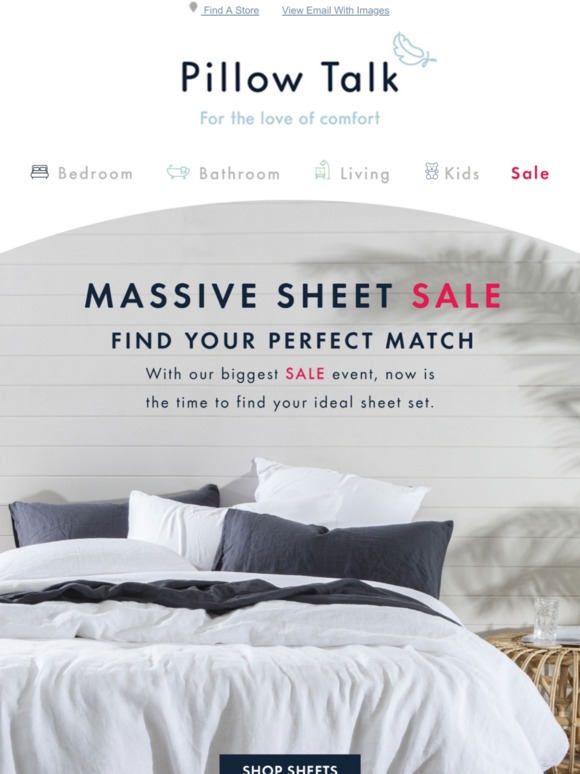 pillow talk sheet sets