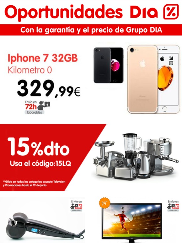  Iphone 7 de 32GB por 329,99€ y un 15% extra