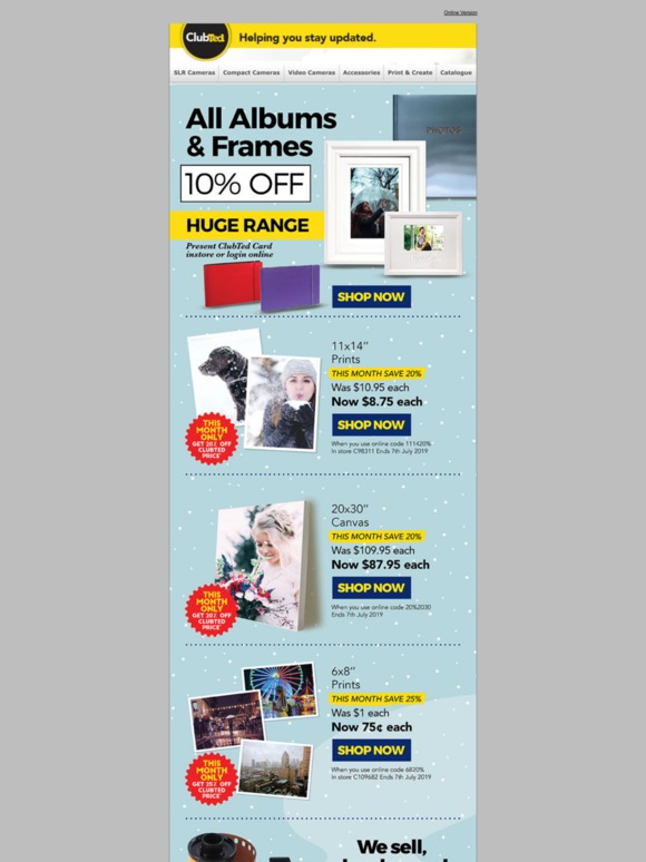 Ted's Cameras Ted's Print & Create "June Savings" Milled