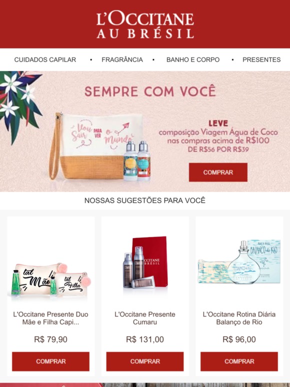 Presenteie quem você ama com os produtos L'Occitane au Brésil.
