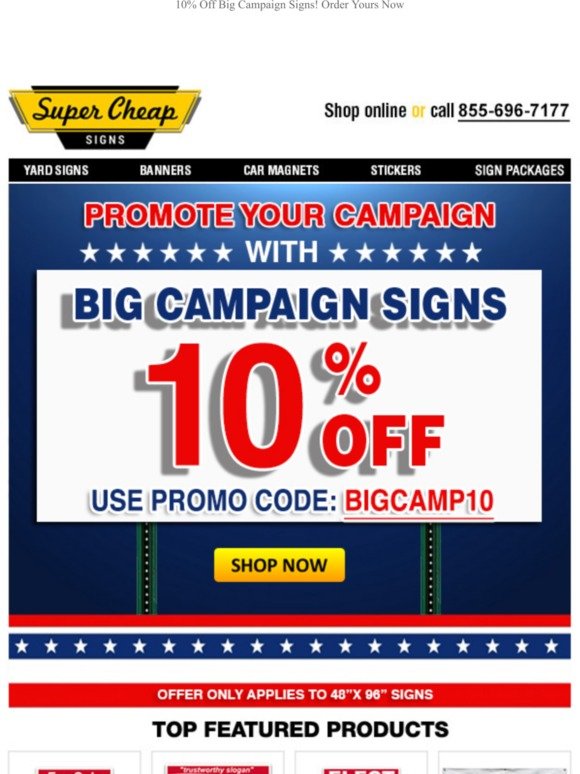 Super Cheap Signs (US): Make your NAME count with BIG, BOLD CAMPAIGN ...