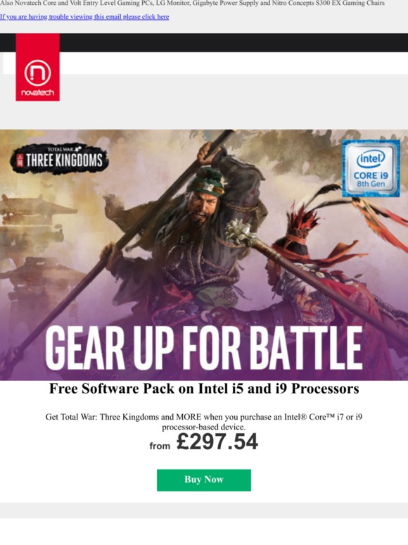 Buy Intel i7 or 9 and get Total War: Three Kingdoms Promotion