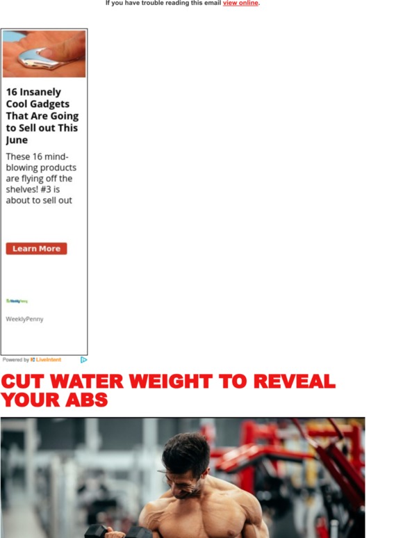 Muscle and Fitness 9 Ways to Cut Water Weight and Reveal Your Abs Milled