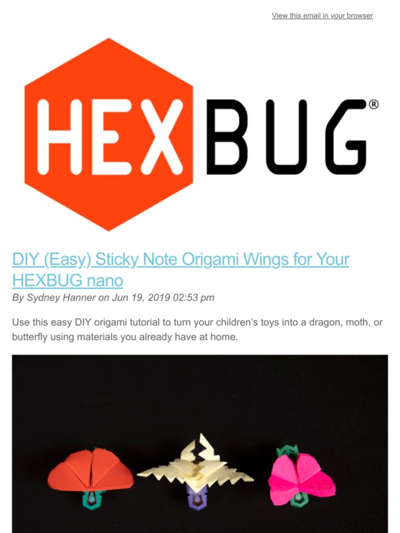 DIY (Easy) Sticky Note Origami Wings for Your HEXBUG nano