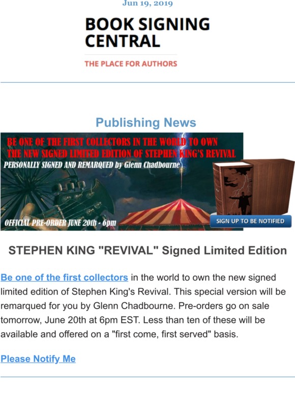Mid-June author event updates