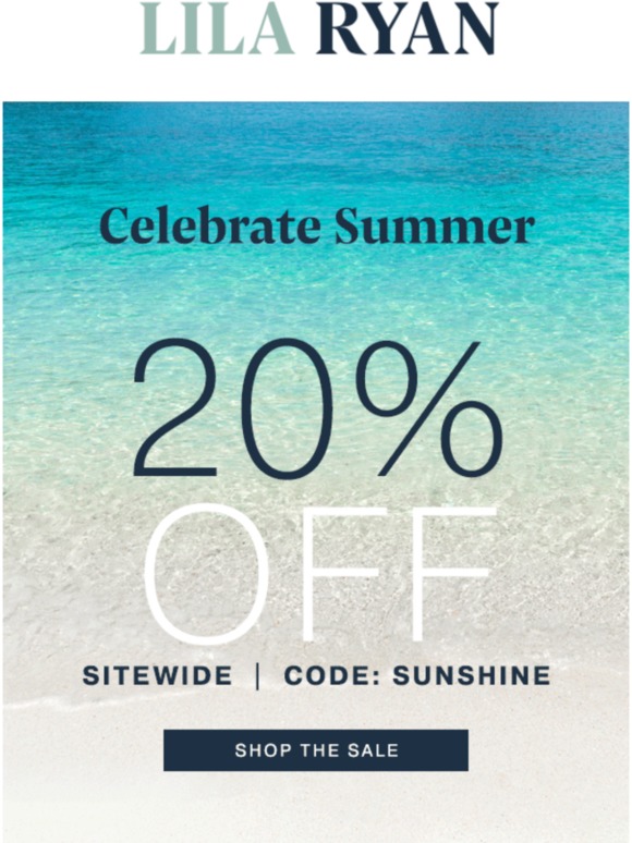 SUMMER SALE is now 20% off 🌴
