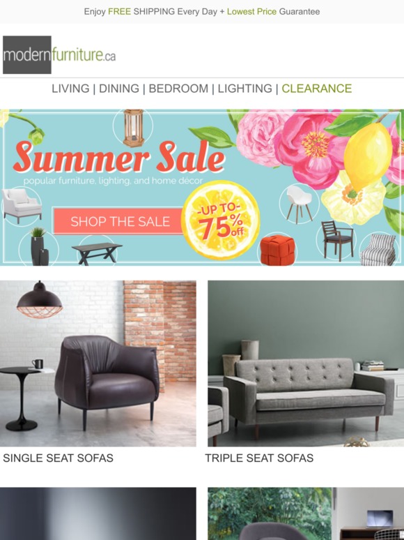 Summer Sale - Up to 75% OFF Popular Furniture, Lighting, and Decor
