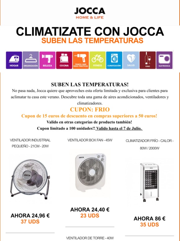 Suben las temperaturas!!, sin problema, también los descuentos. 15 Eur de regalo en climatización. ❄❄