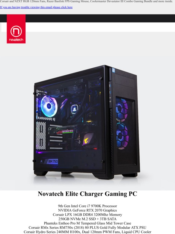 Elite Charger Gaming PC with I7 9700K, RTX 2070 and more inside