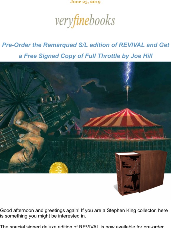 new Stephen King  REVIVAL S/L + get free bonus gift