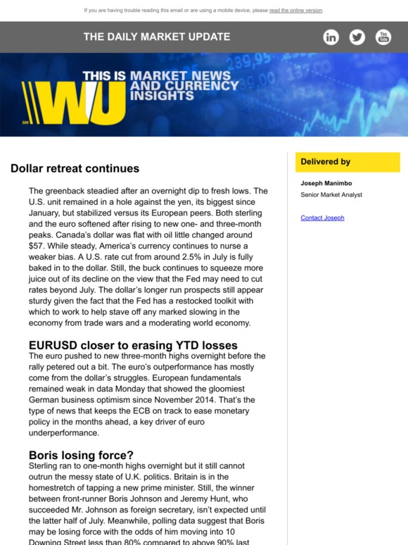 Dollar retreat continues