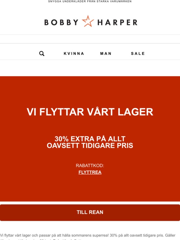 Flyttrea - 30% extra på allt oavsett tidigare pris!