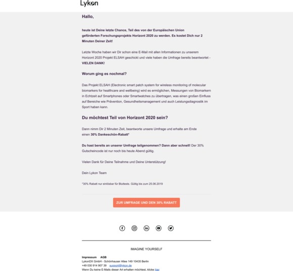 Letzte Chance: 2 Minuten Deiner Zeit für 30% Rabatt auf alle Tests