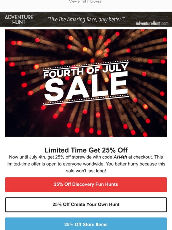 Celebrate Your Fourth Of July With A Custom Hunt 🇺🇸 Get 25% Off For A Limited Time!