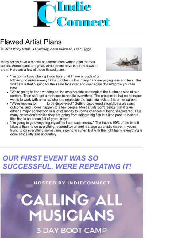The Plugging Into Nashville' Boot Camp IS Back! + Flawed Artist Plans