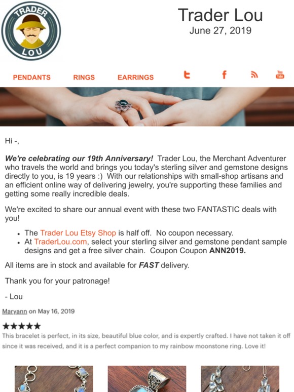 19th Anniversary Event - Best Sterling Jewelry Deals of the Year - Last Few Days!