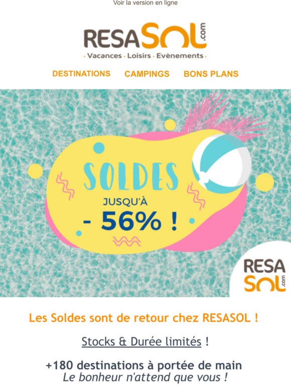 SOLDES D’ÉTÉ : Nos meilleures destinations jusqu'à -56 % !