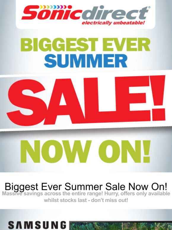 Biggest Ever Sonic Direct Summer Sale Now On!