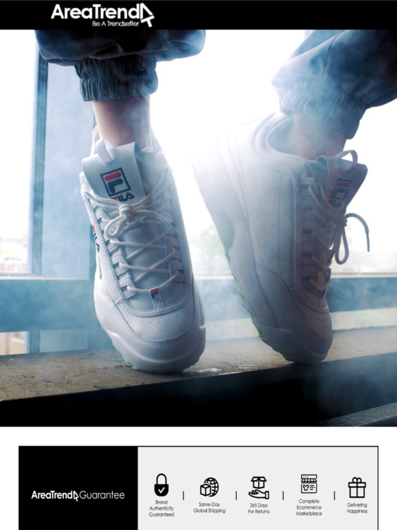 Don't let the hot weather DISRUPT your style! Trend up with a new pair of vintage Fila Disruptors!