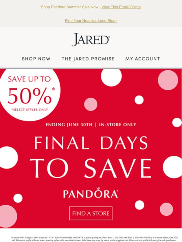 Jared Last Chance Pandora 2025