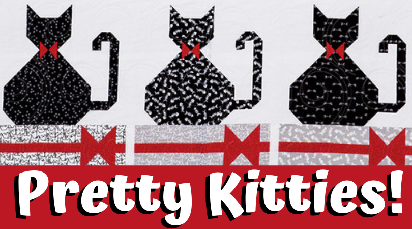 Pretty Paws Quilt Kit from Windham Fabrics Featuring Caturday Fabrics