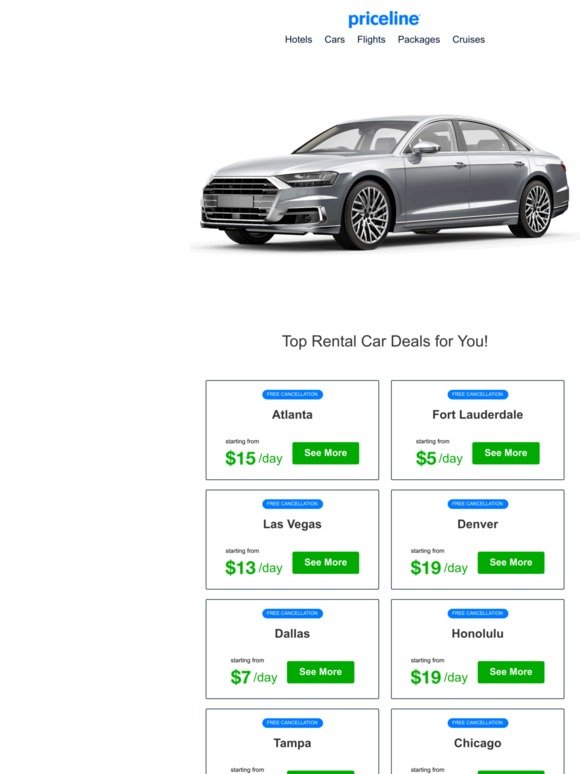 Priceline: Hit the road, Jack. Rental Cars from amazing low daily rates